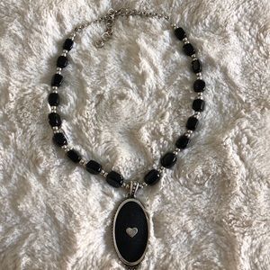 Brighton Reversible black and silver necklace